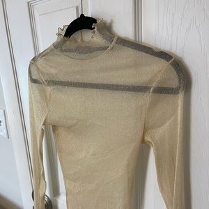 Urban Outfitters Sheer Gold Long sleeve